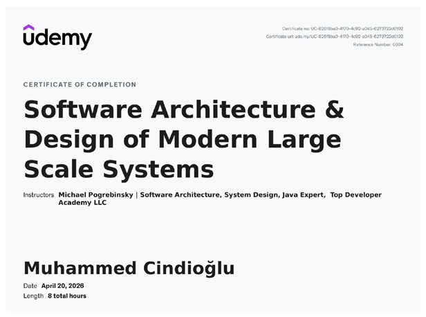 Software Architecture & Design of Modern Large Scale Systems